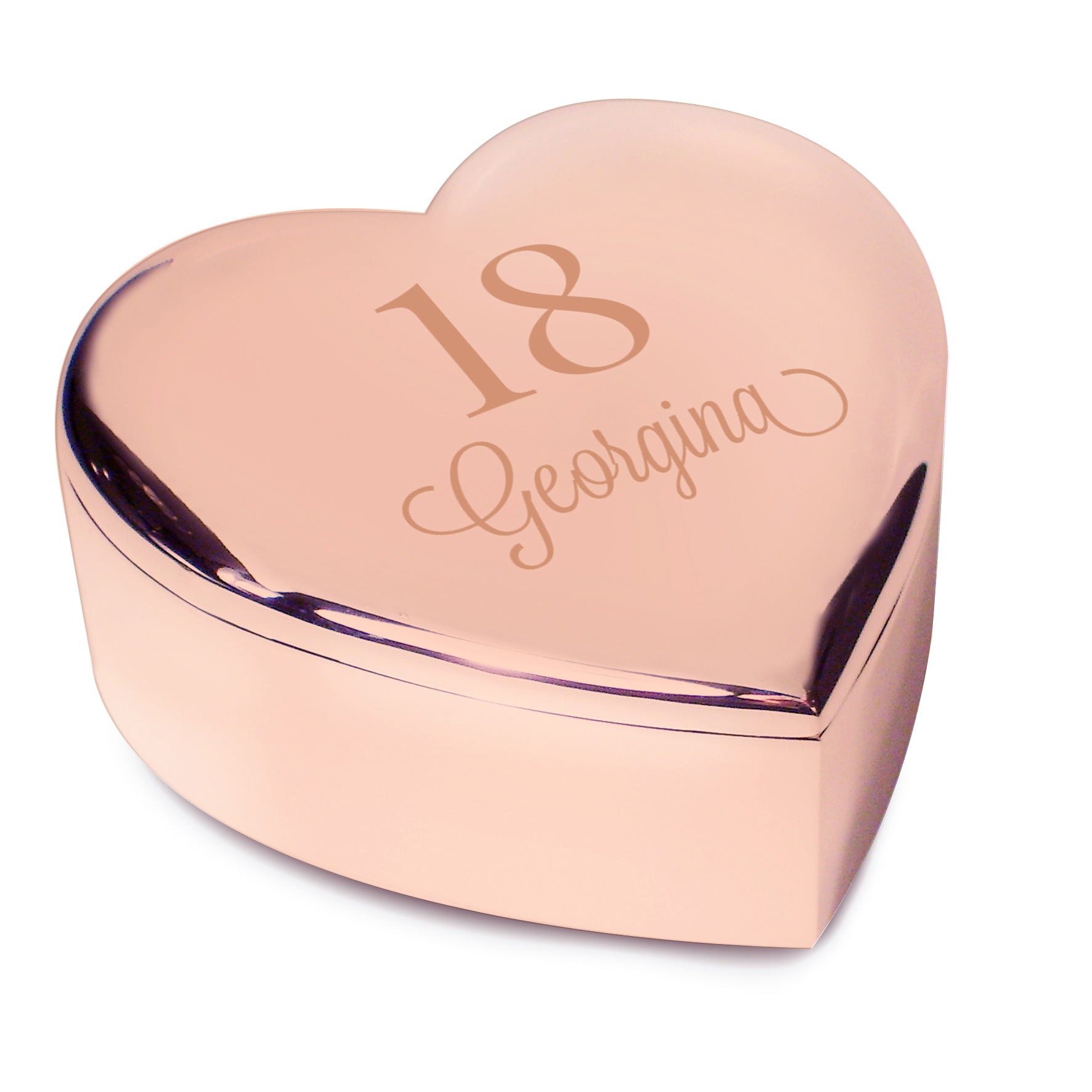 Personalised Rose Gold Heart Trinket Box