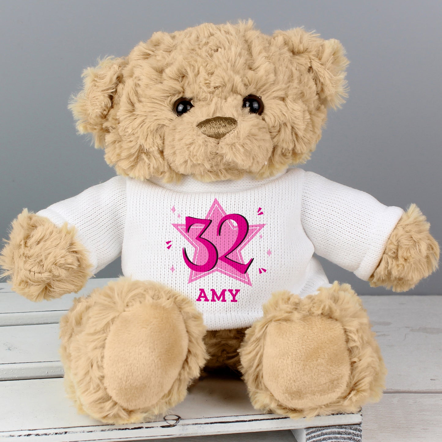 Personalised Any Age Teddy Bear Pink