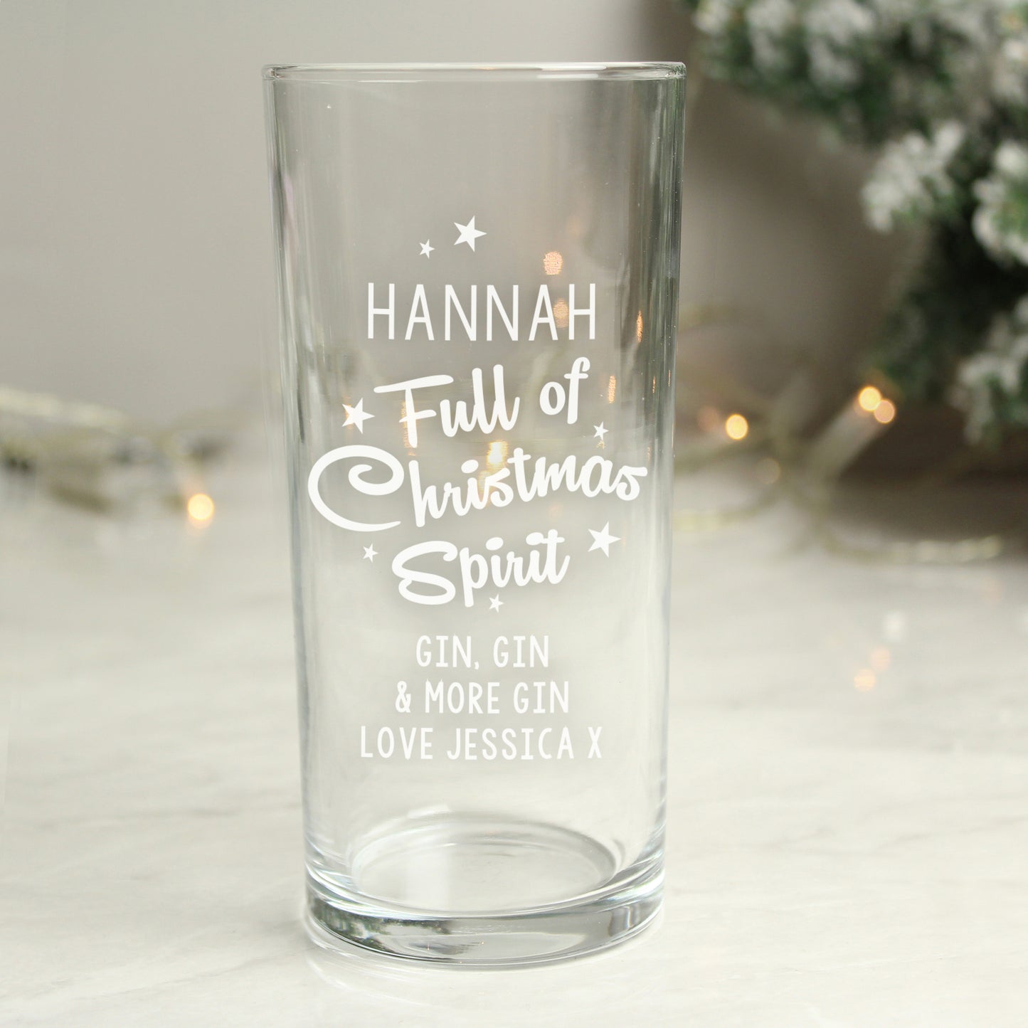 Personalised Gift - Full Of Christmas Spirit Hi Ball Glass