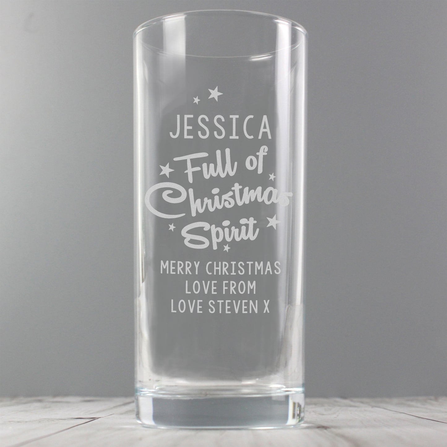 Personalised Gift - Full Of Christmas Spirit Hi Ball Glass