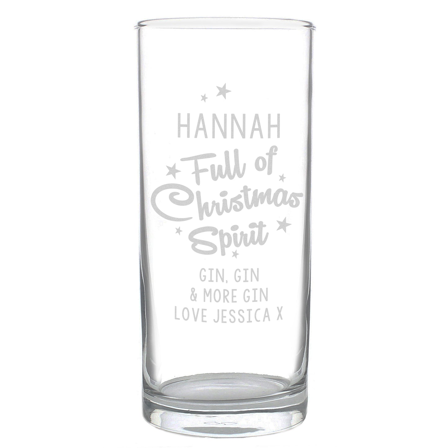 Personalised Gift - Full Of Christmas Spirit Hi Ball Glass