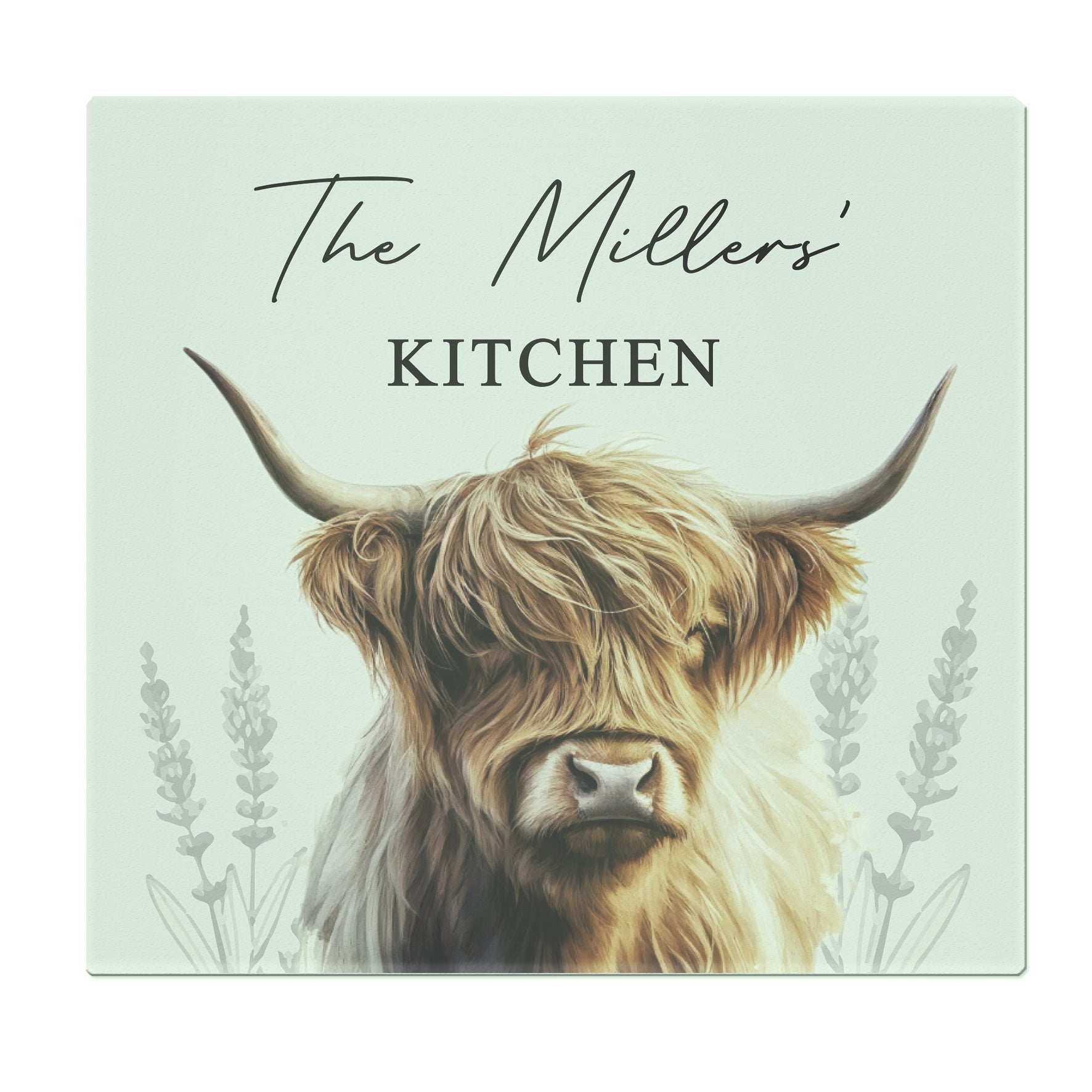 Personalised Highland Cow Chopping Board