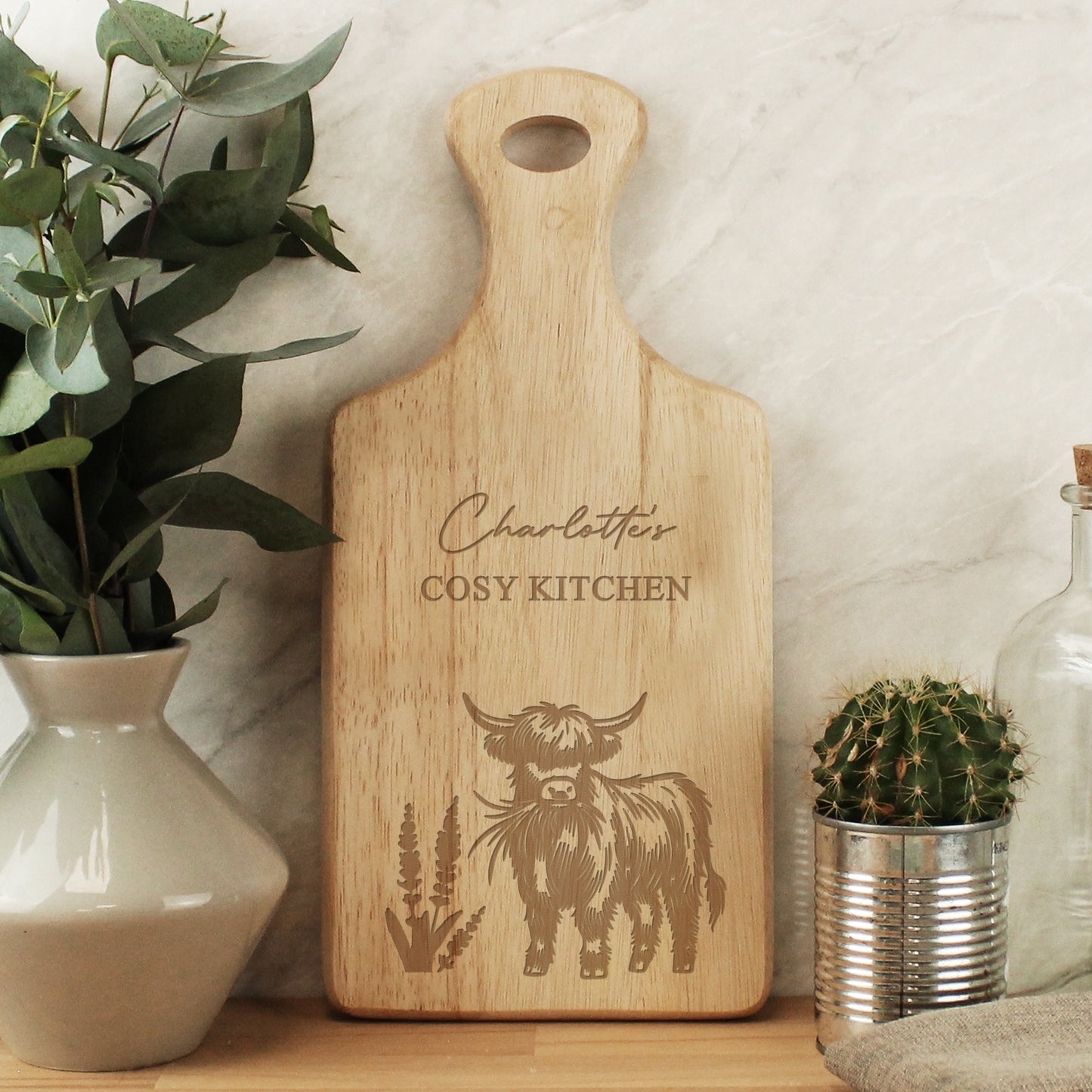 Personalised Highland Cow Chopping Board