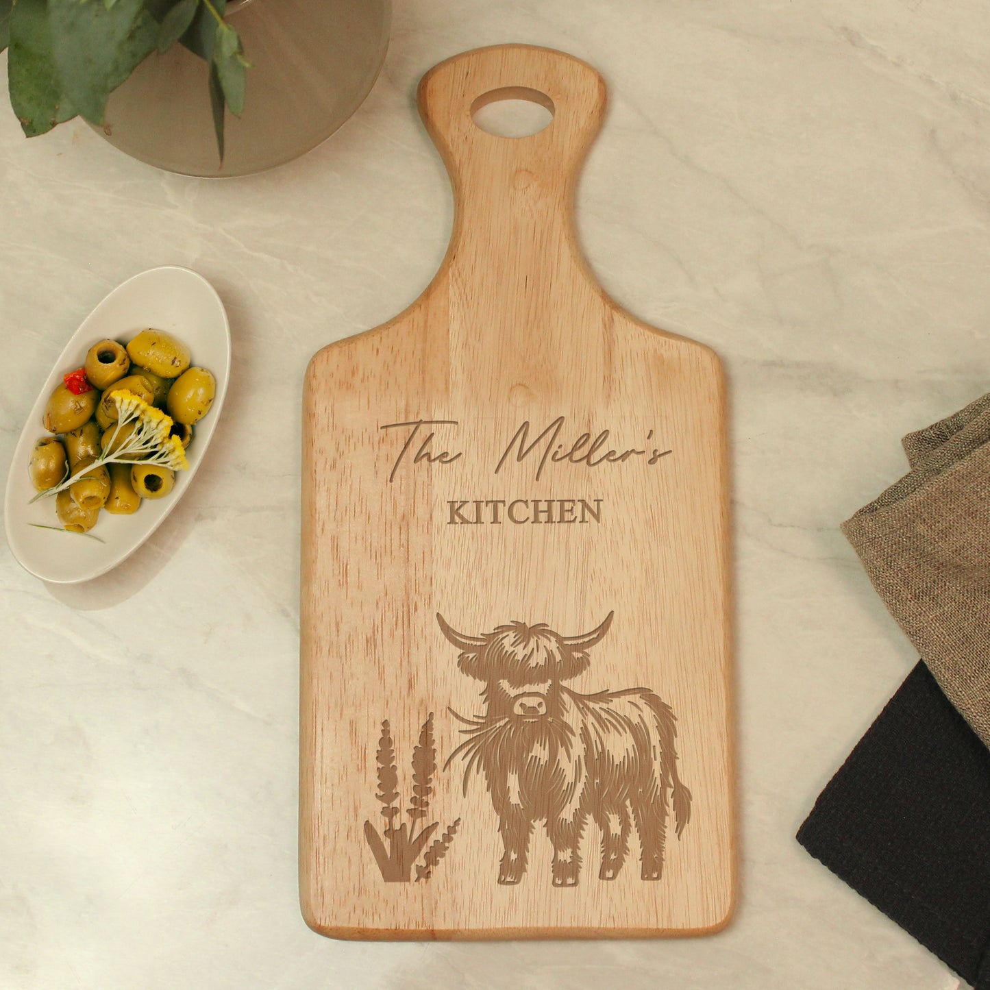 Personalised Highland Cow Copping Board