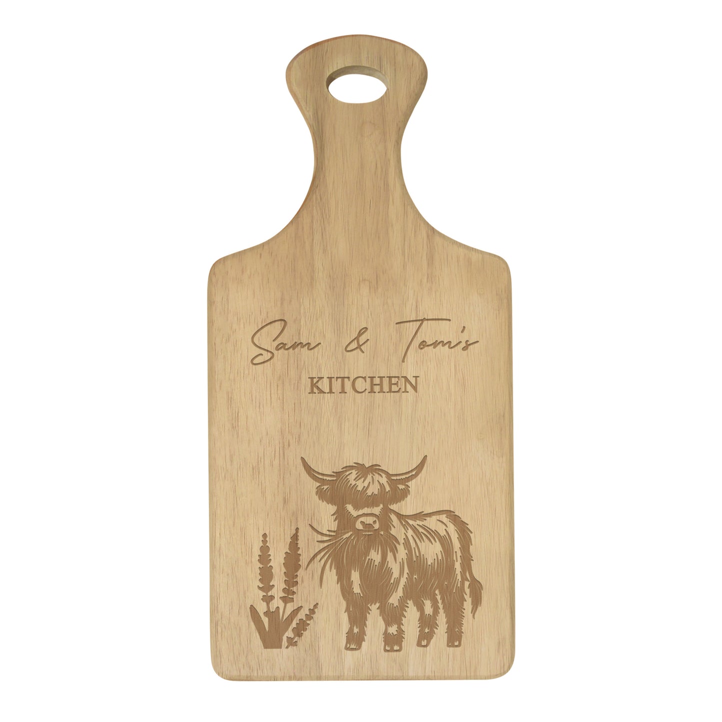 Personalised Highland Cow Chopping Board