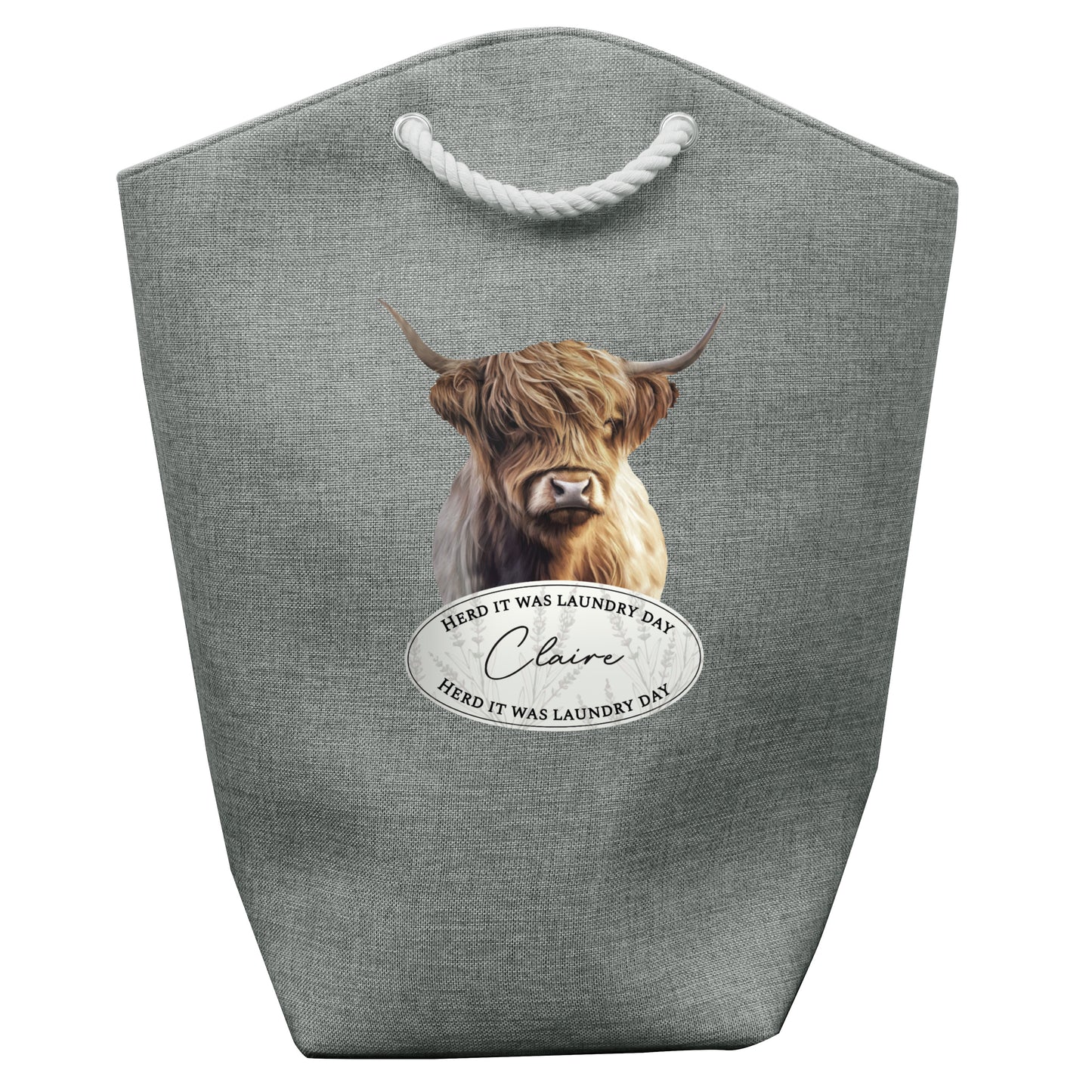 Personalised Highland Cow Laundry Bag