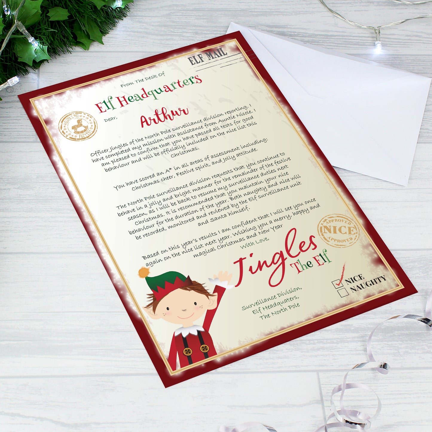 Personalised Elf Surveillance Letter