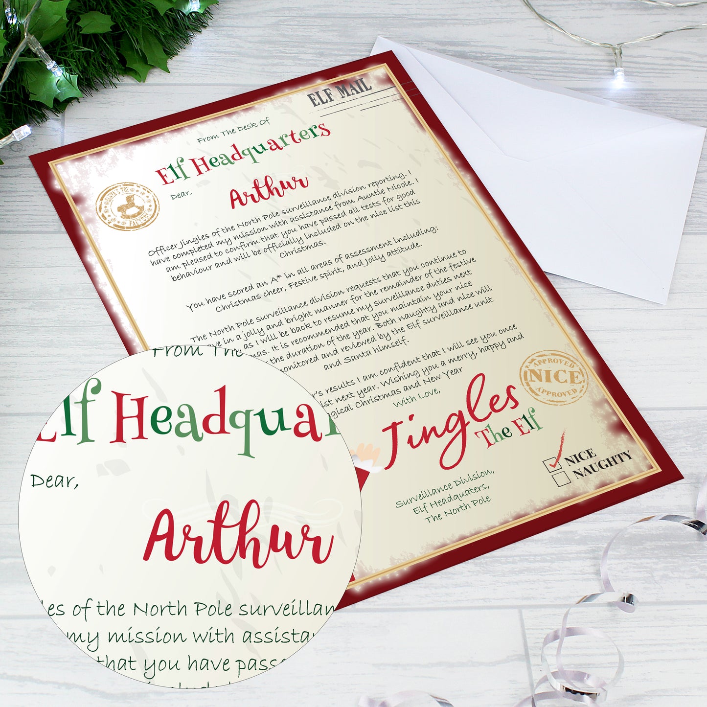 Personalised Elf Surveillance Letter