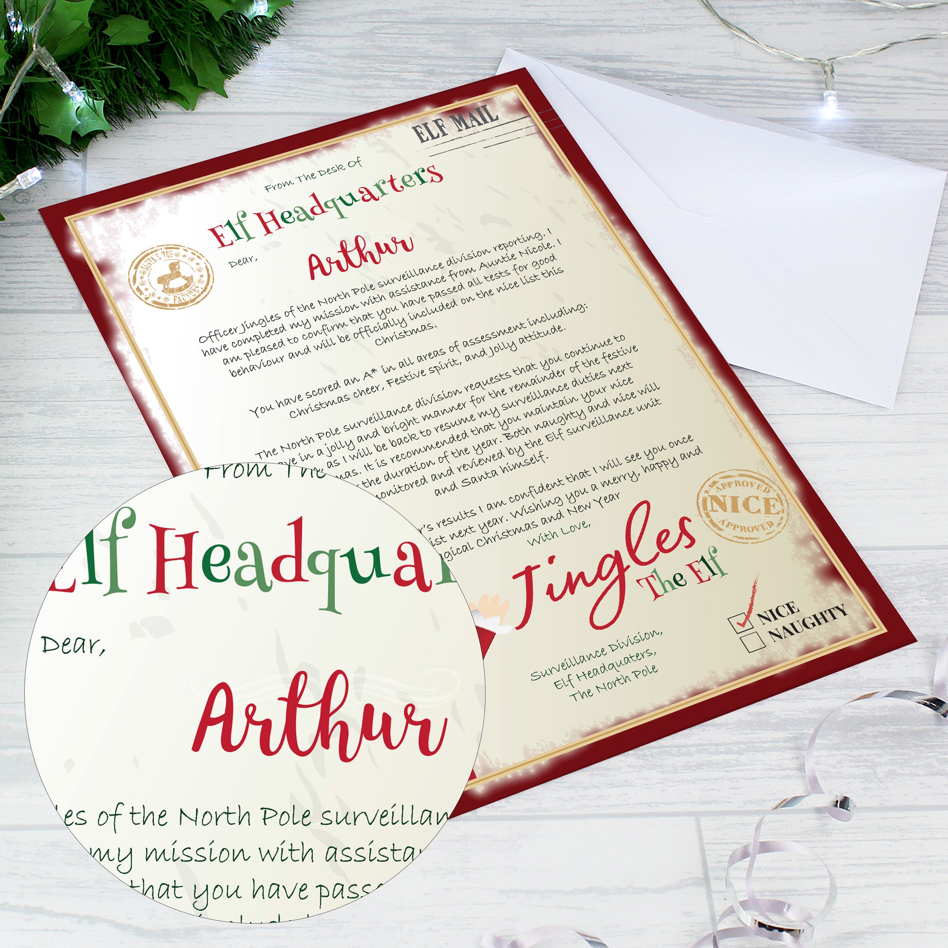 Personalised Elf Surveillance Letter