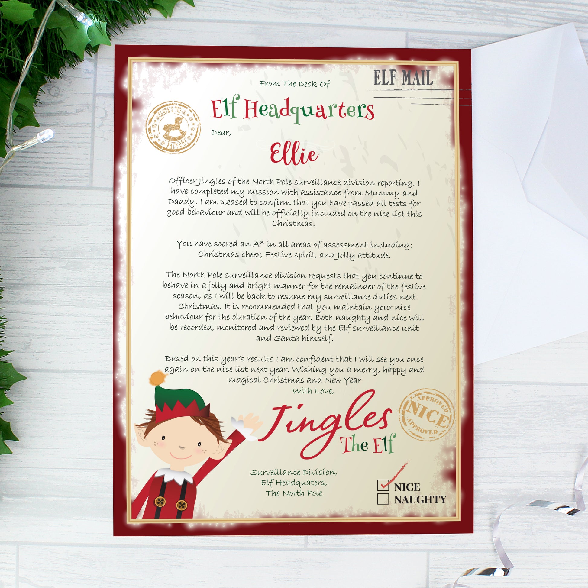 Personalised Elf Surveillance Letter