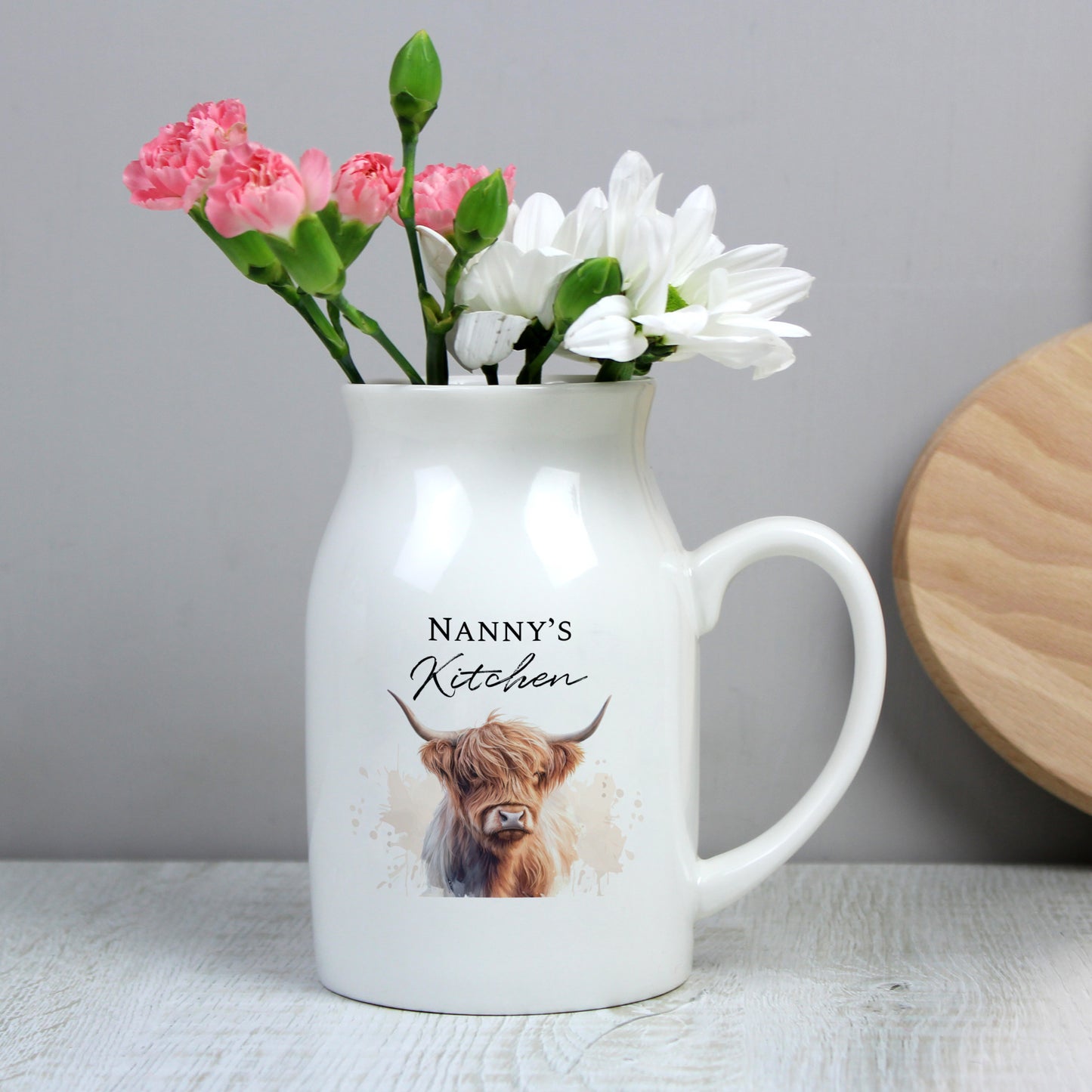 Personalised Highland Cow Flower Vase