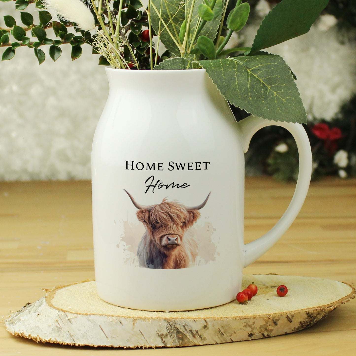 Personalised Highland Cow Flower Vase