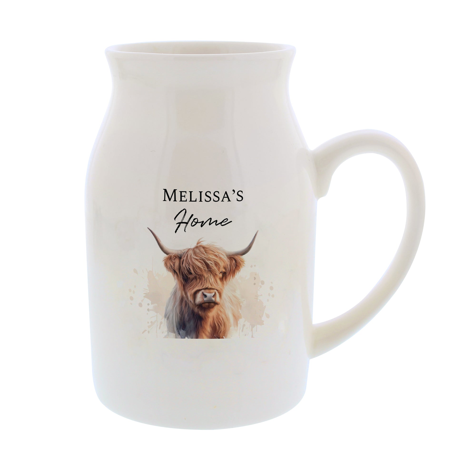 Personalised highland Cow Flower Vase