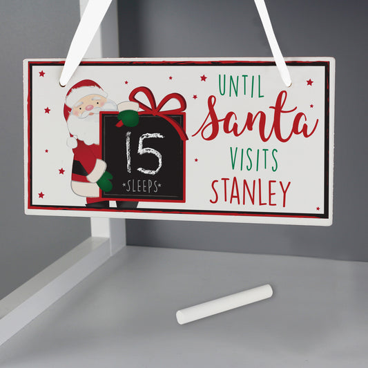 Personalised Santa Sleeps Countdown Block