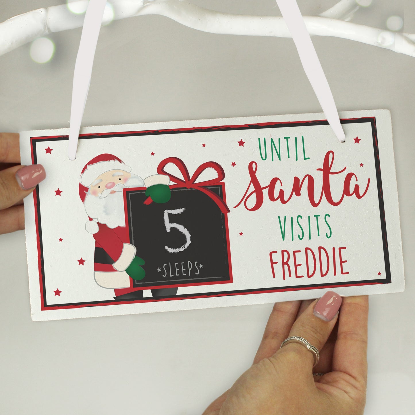 Personalised Santa Sleeps Countdown Block