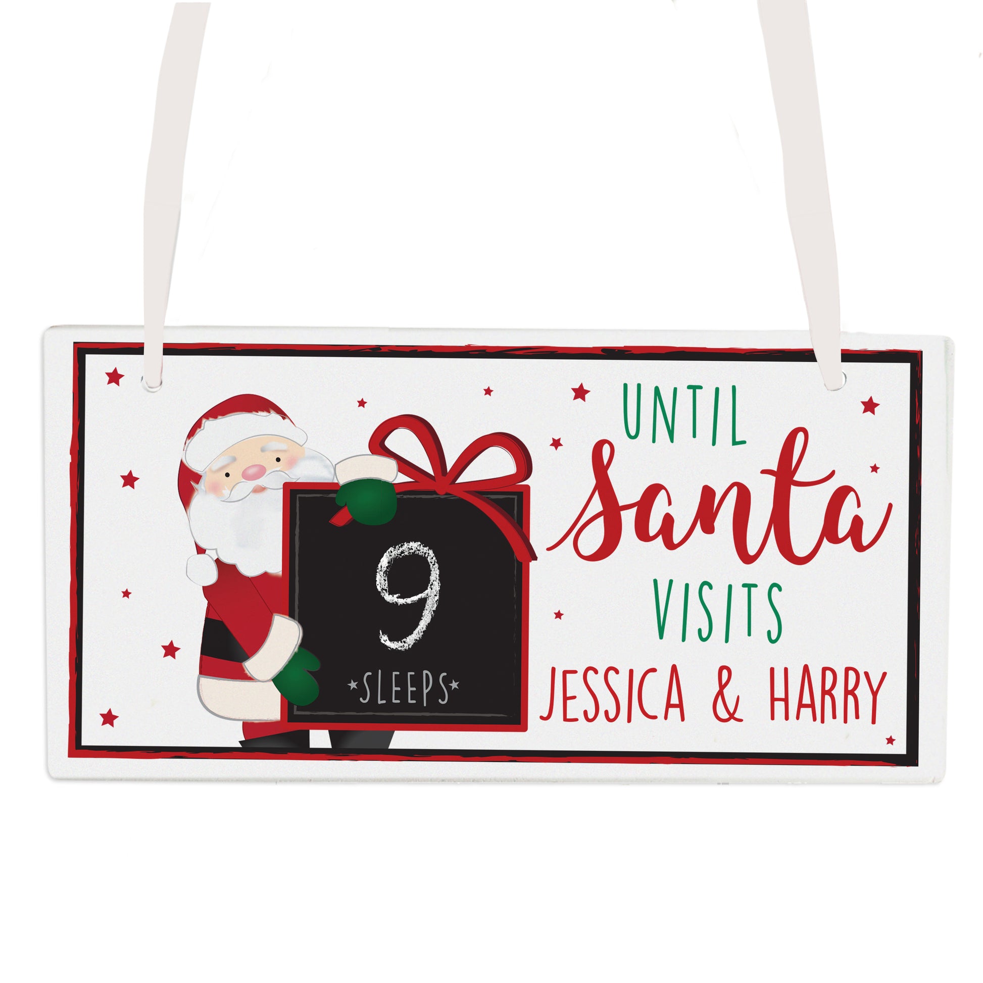 Personalised Santa Sleeps Countdown Block