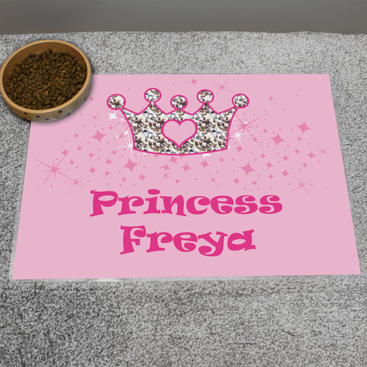 Personalised Princess Pet Bowl Mat