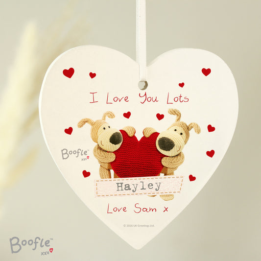 Boofle Personalised Valentine Hanging Heart Decoration