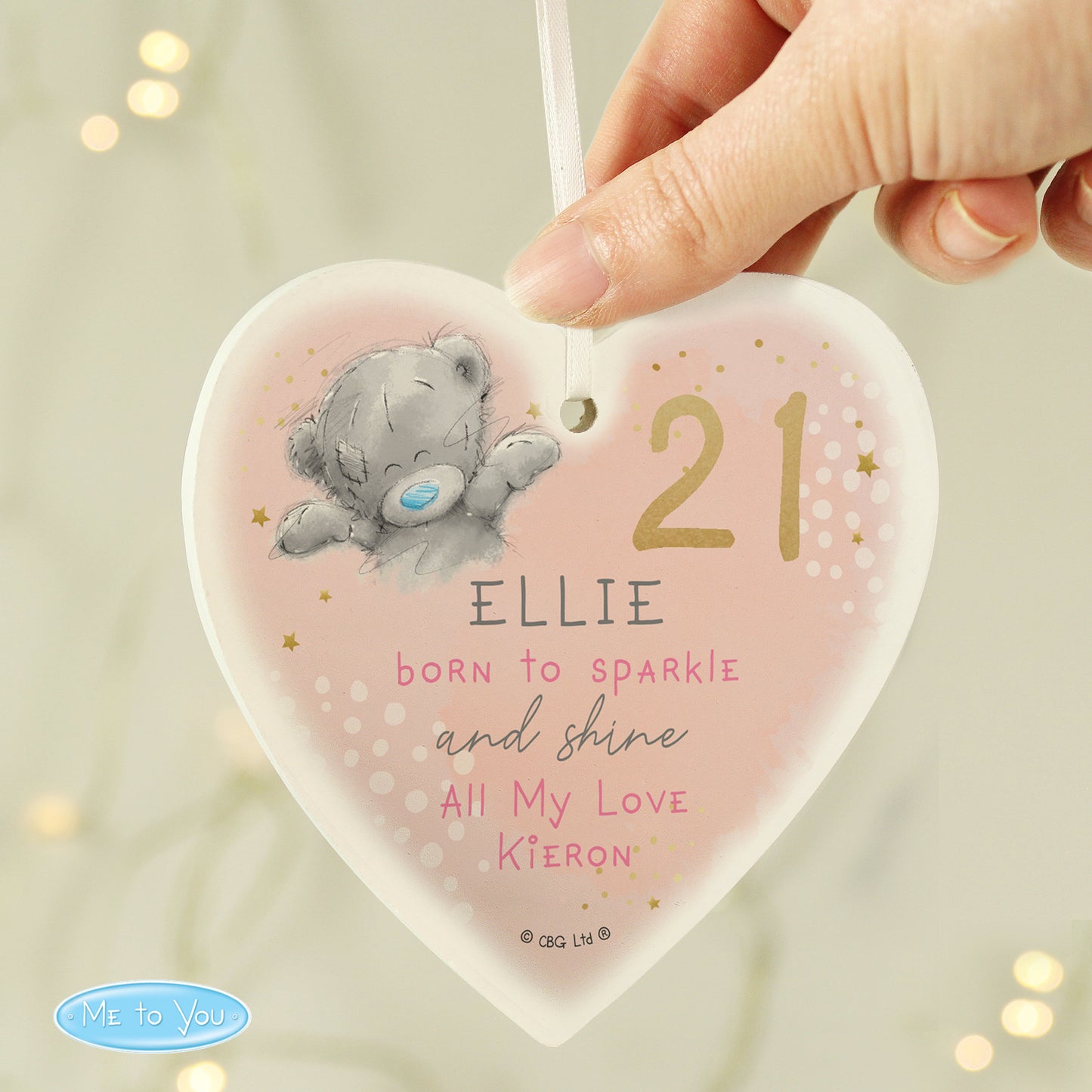 Personalised Me To You Wooden Heart Decoration