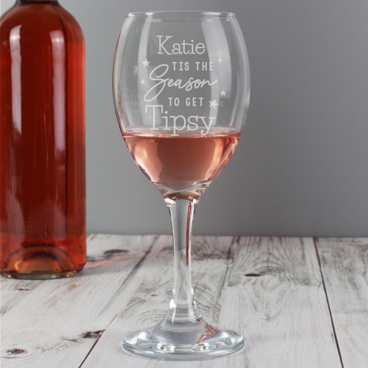 Personalised Gift - Tis The Season To Get Tipsy Wine Glass