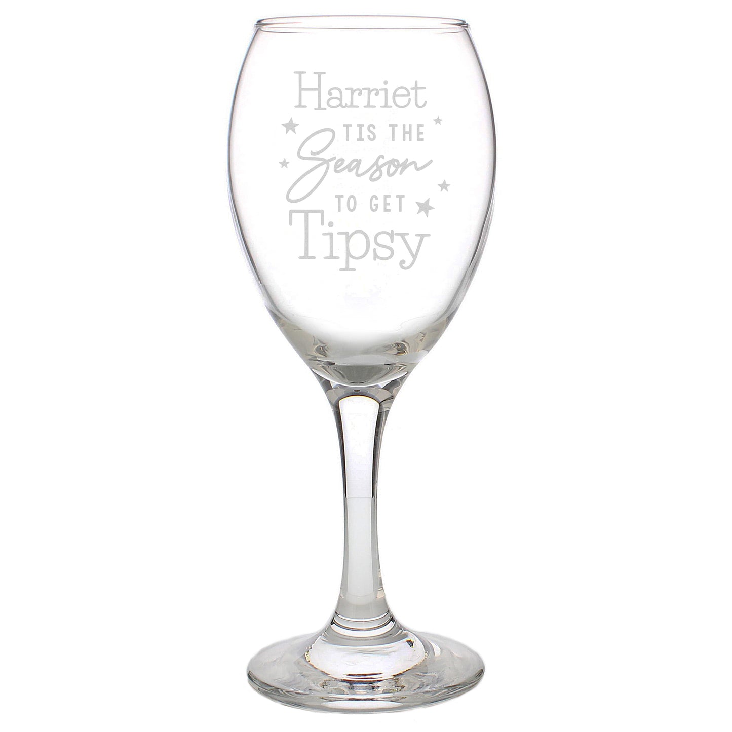 Personalised Gift - Tis The Season To Get Tipsy Wine Glass