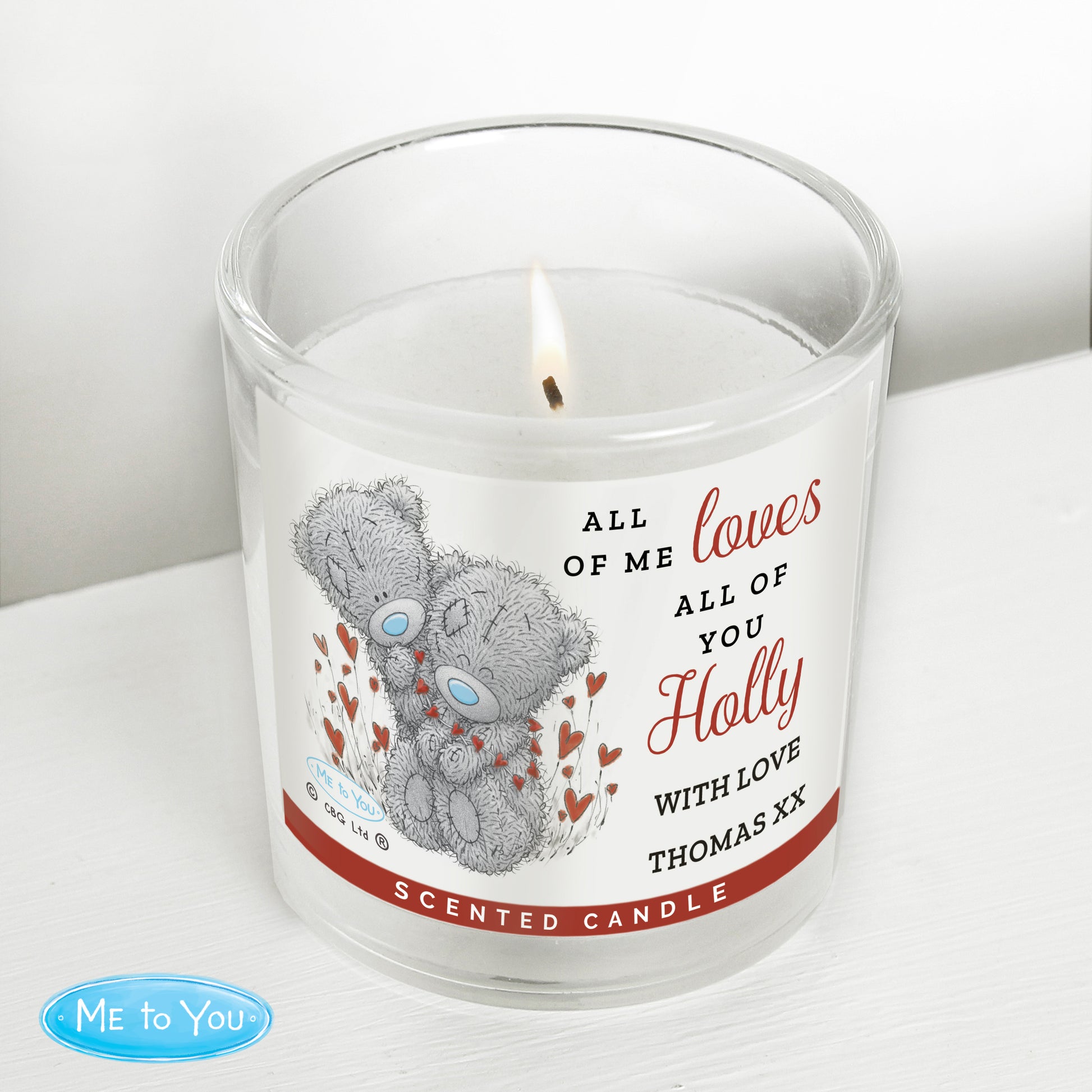 Personalised Valentine Me To You Candle