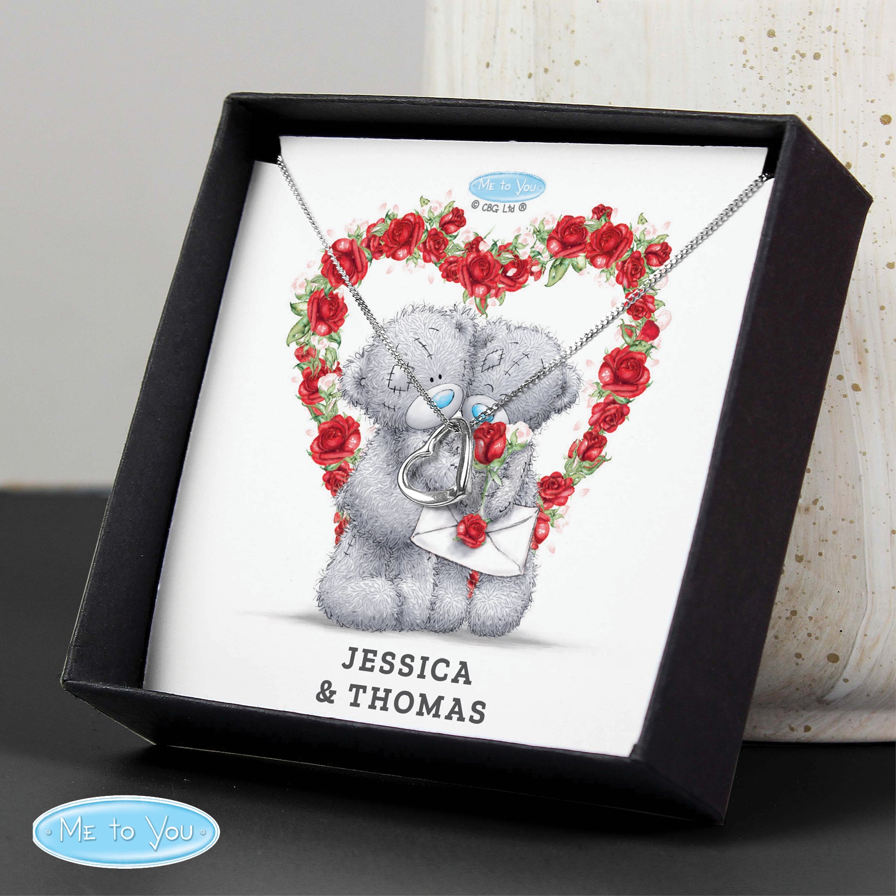 Personalised Me To You Valentine Heart Necklace