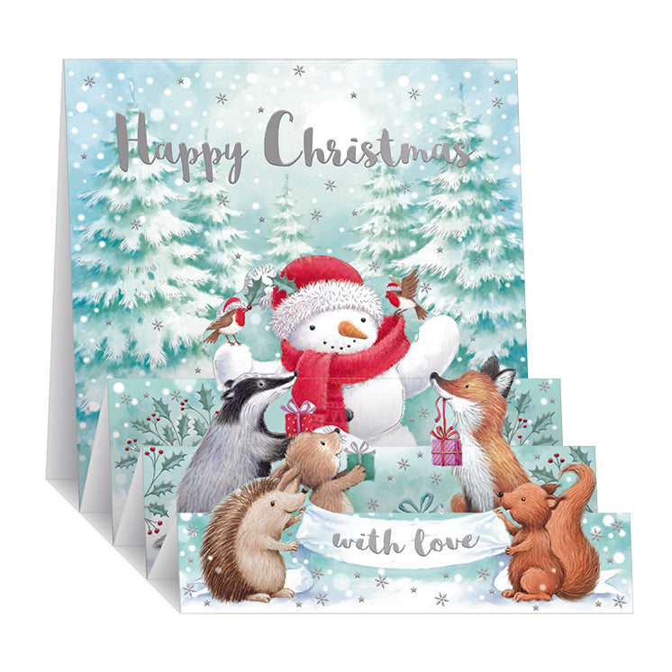 Pop Up Christmas Card With Snowman & Friends