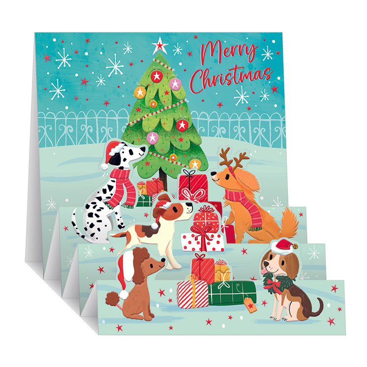 Pop Up Christmas Card With Festive Dogs