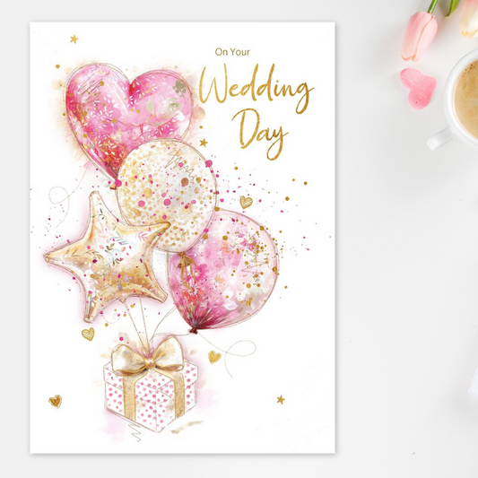 Wedding Day Large Card - Gifts & Balloons