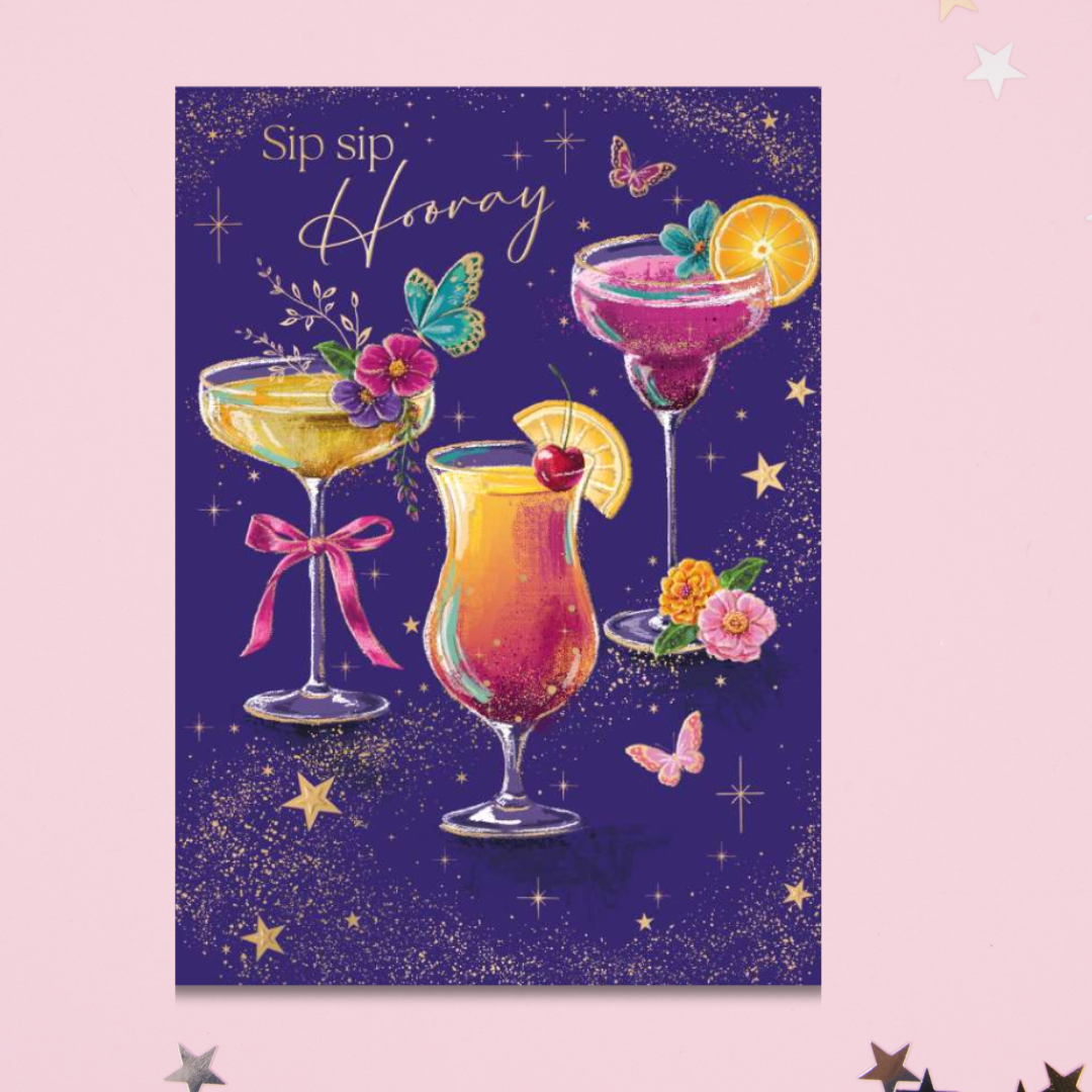 Sienna Birthday Card - Sip Sip Hooray
