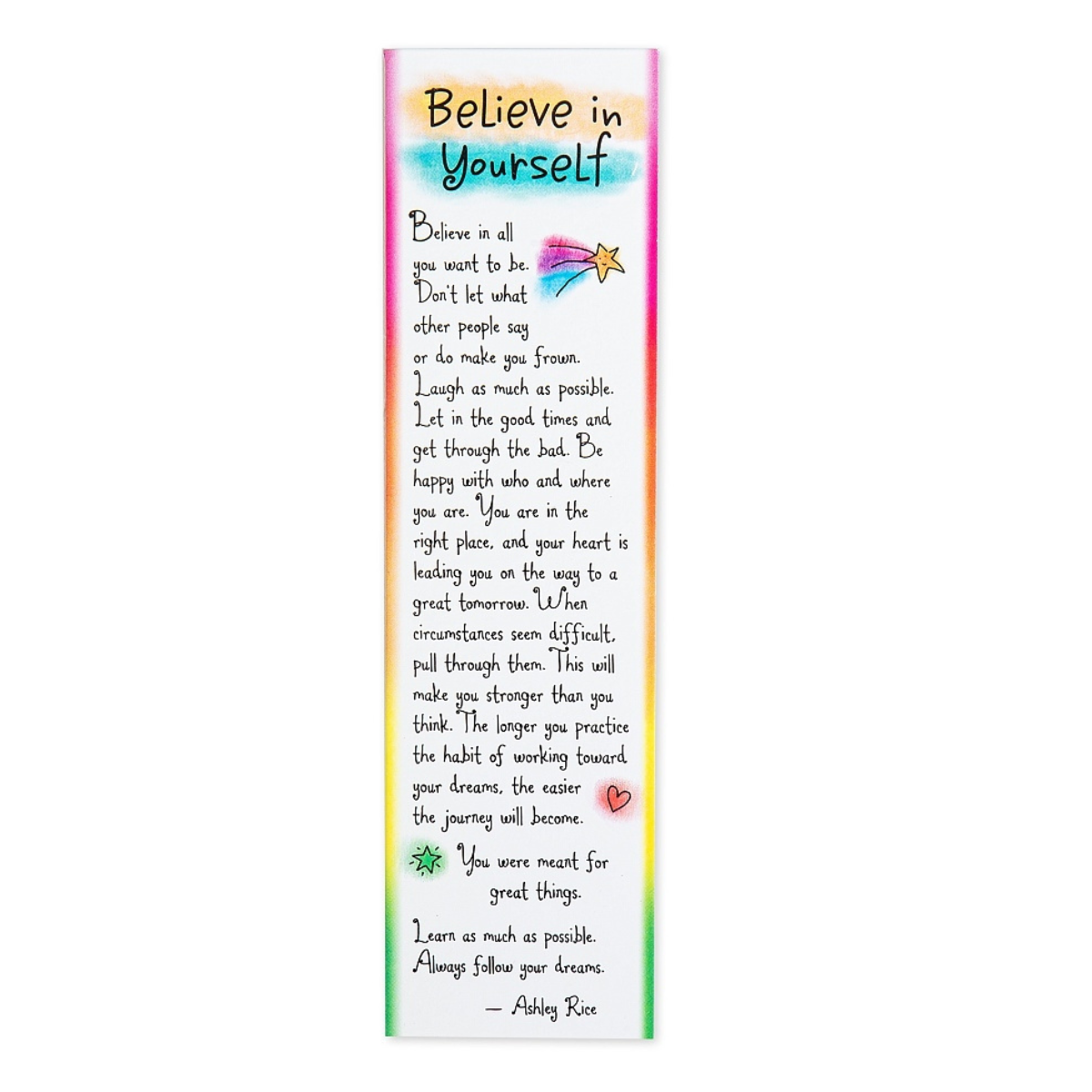 Bookmark - Believe In Yourself Blue Mountain Arts