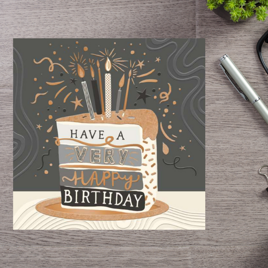 Fella Birthday Card - Birthday Cake