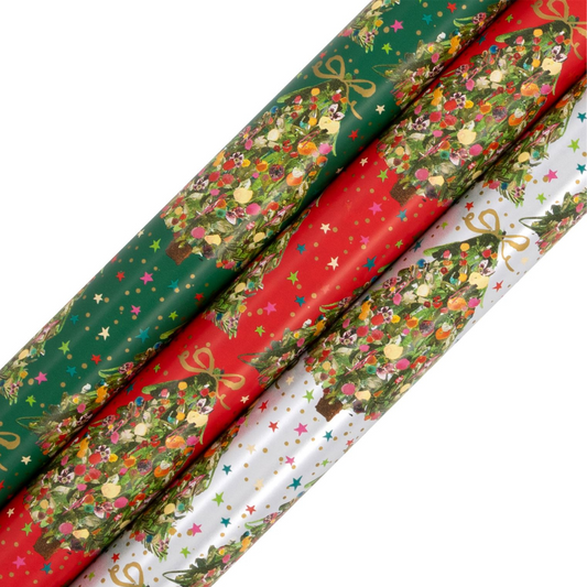 Christmas Rollwrap Collection - 3 x 4M Exquisite Evergreen