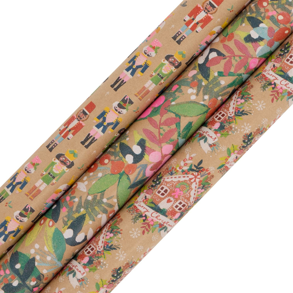 Christmas Rollwrap Collection - 3 x 3M Kraft Festoon