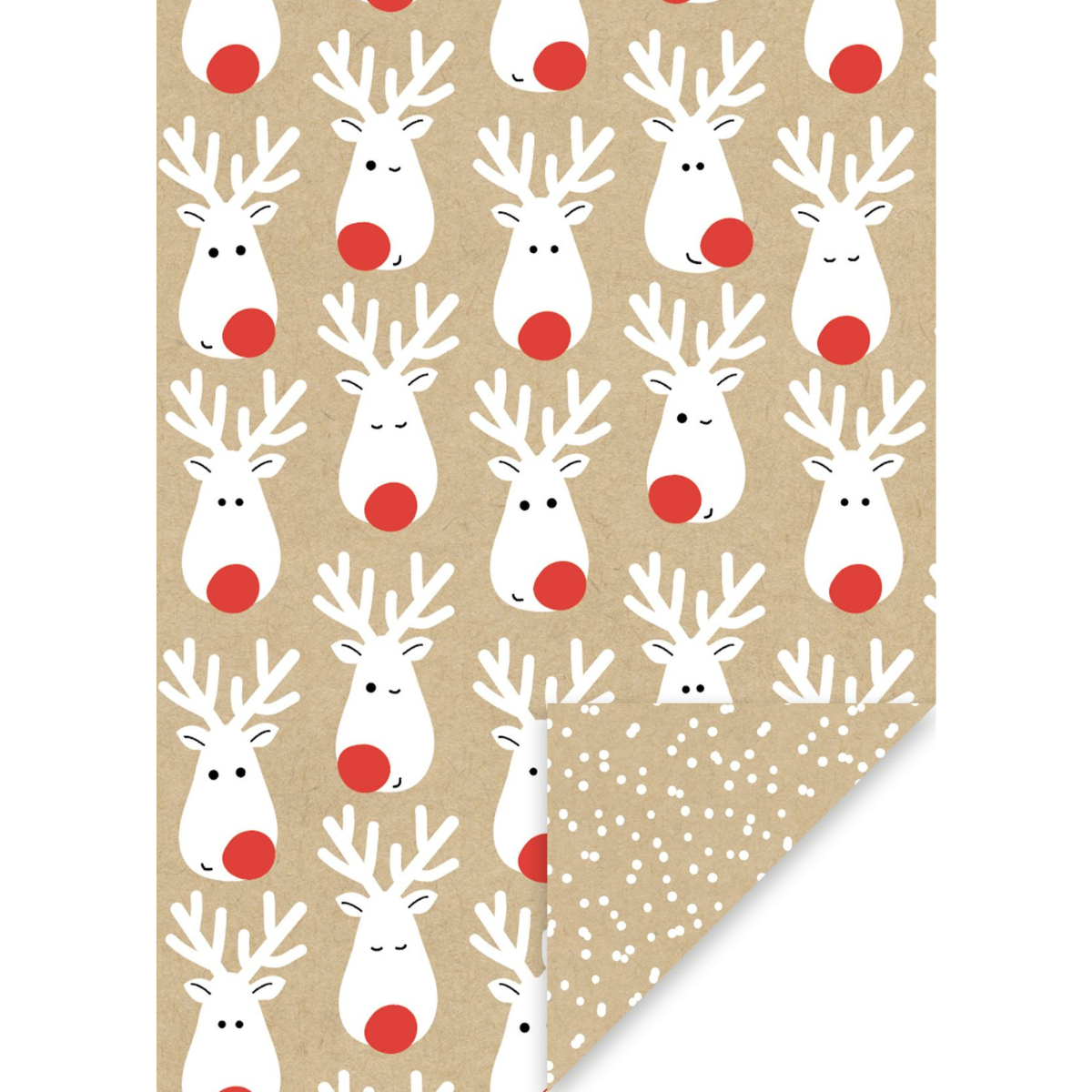 Christmas Giftwrap - Terrific Reindeer Kraft Wrapping Paper