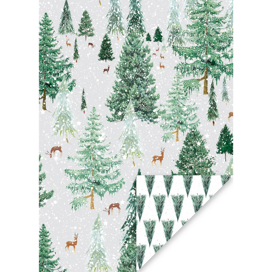 Christmas Giftwrap - Finnish Forest Silver