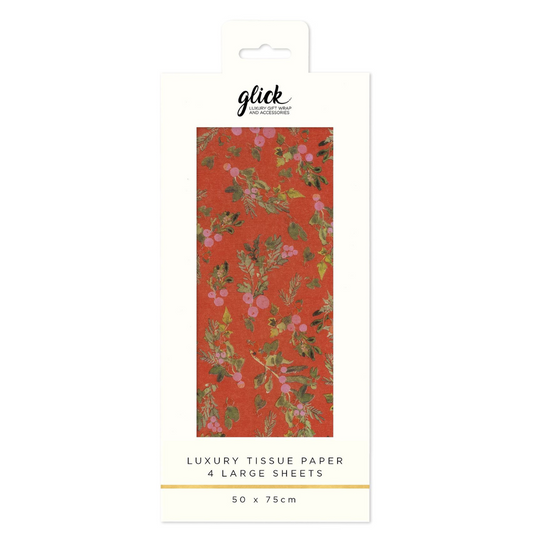 Christmas Printed Tissue Paper - Red Berries