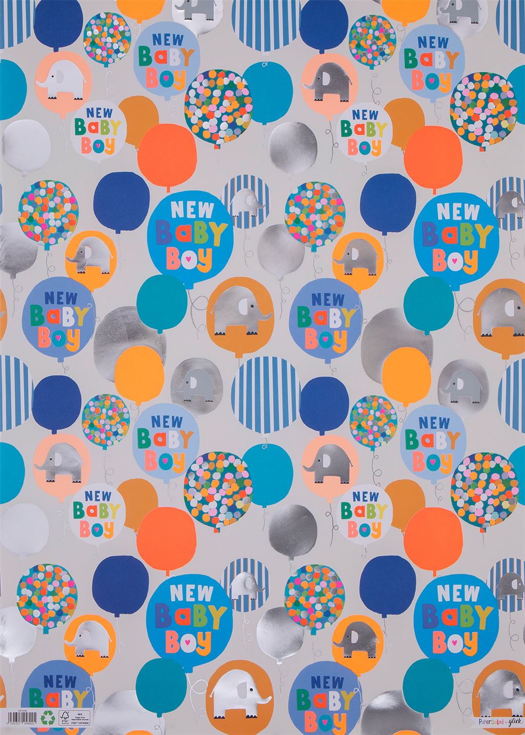 Giftwrap - New Baby Boy Paper Salad Wrapping Paper