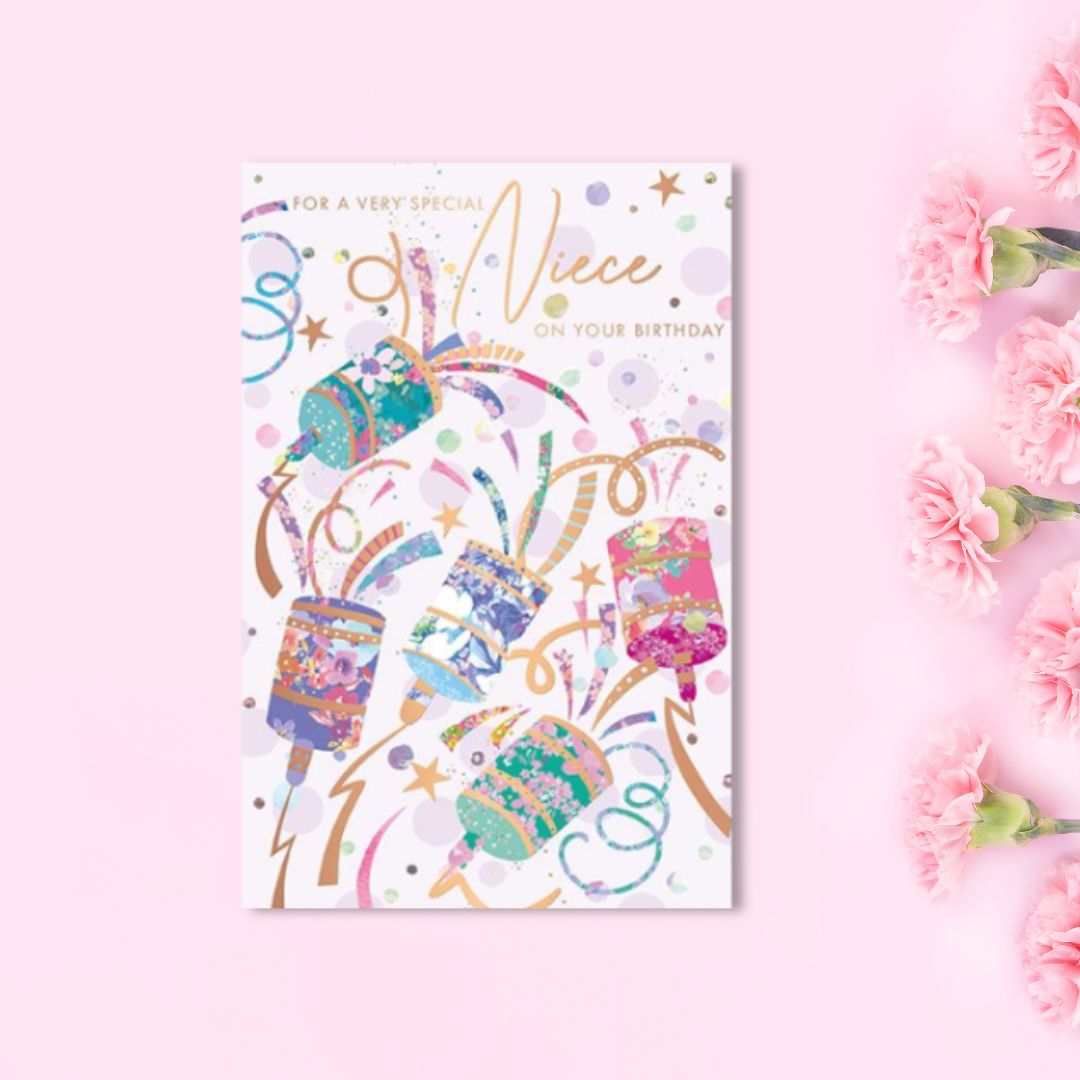 Niece Birthday Card - Elderflower Poppers
