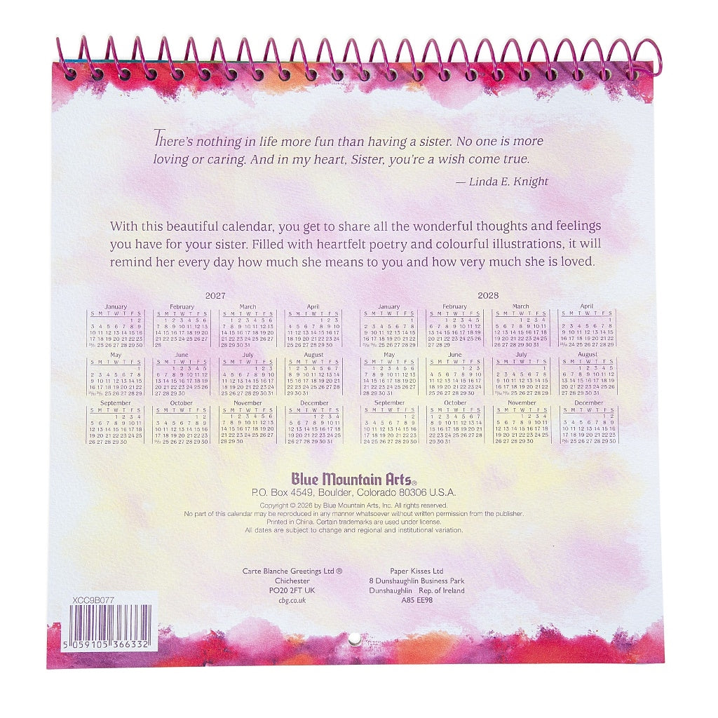 Blue Mountain Arts Calendar 2026 - Sisters