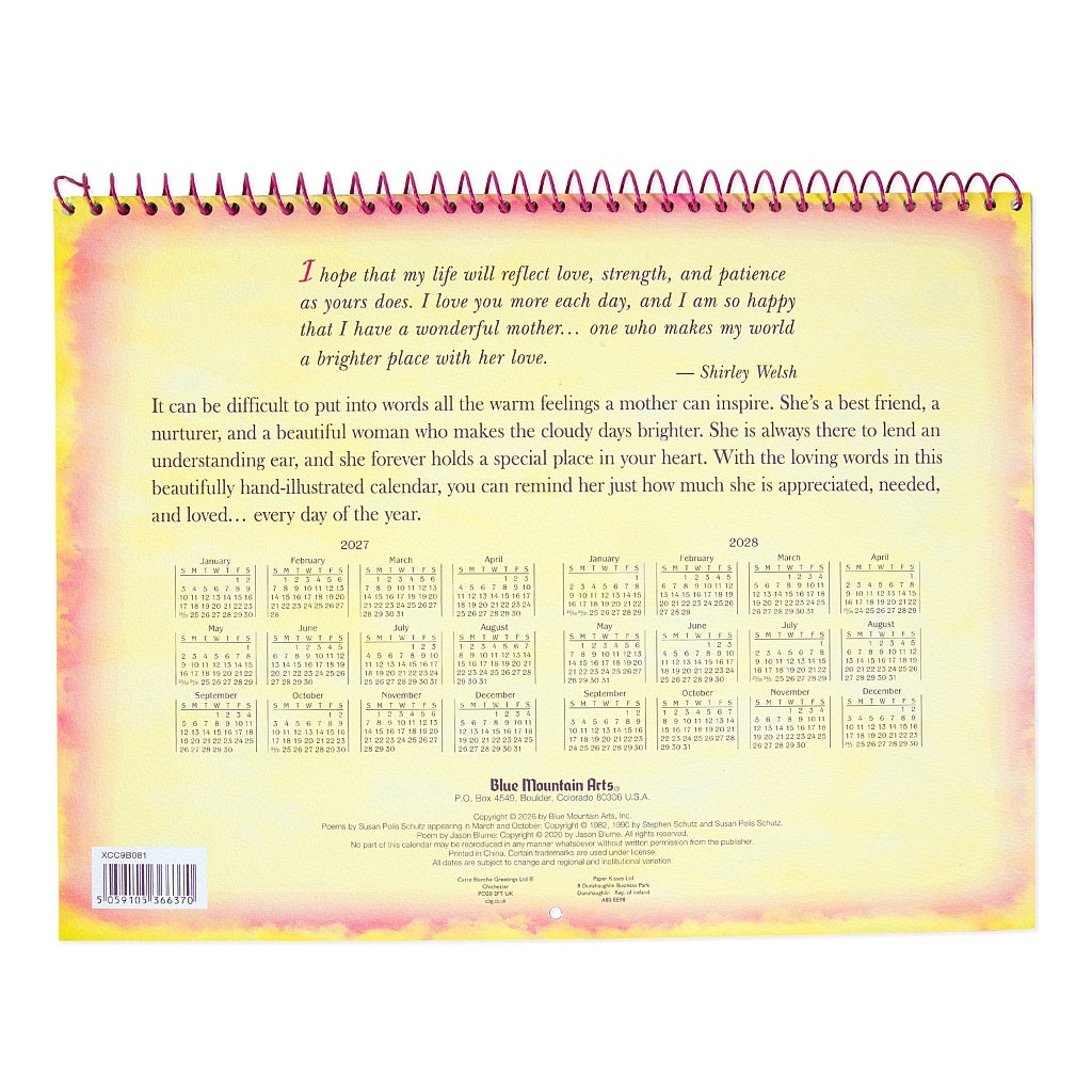 Blue Mountain Arts Calendar 2027 - I Love You Mum