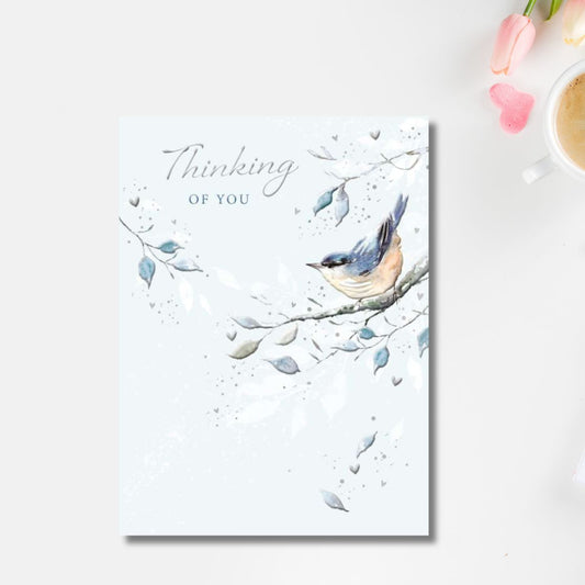 Thinking Of You Card - Blue Tit Branch