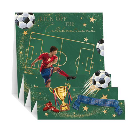 Zig Zag Pop Up Birthday Card - Football