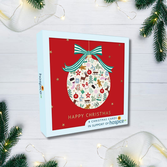 8 x Christmas Cards In Box - Festive Bauble