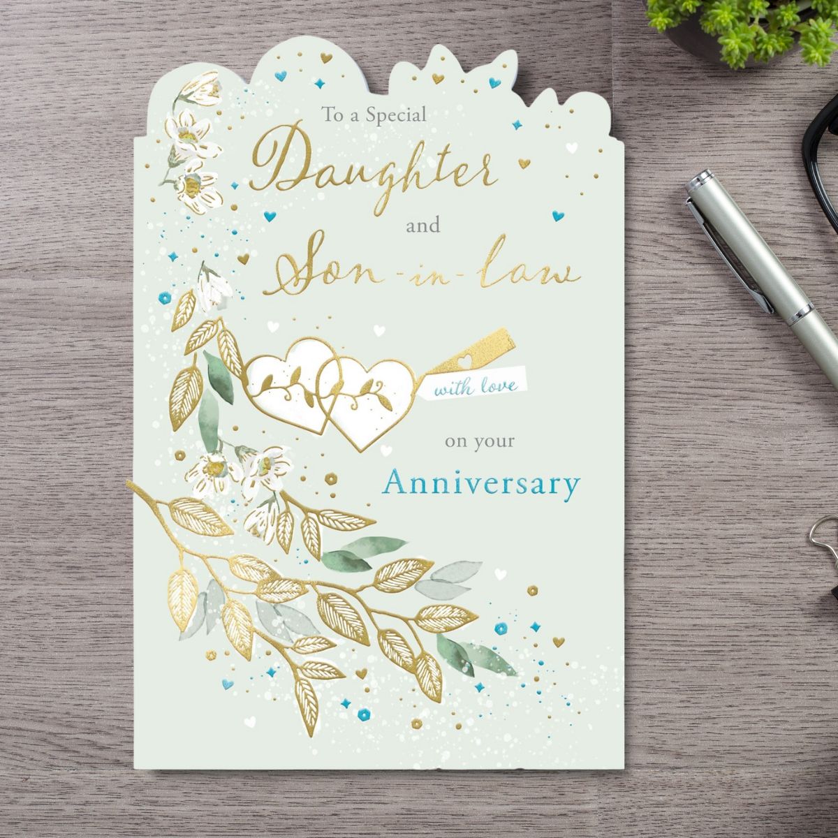 Daughter & Son-In-Law Wedding Anniversary Card - Luxury