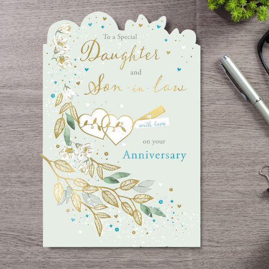 Daughter & Son-In-Law Wedding Anniversary Card - Luxury