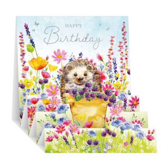 Zig Zag Pop Up Birthday Card - Hedgehog