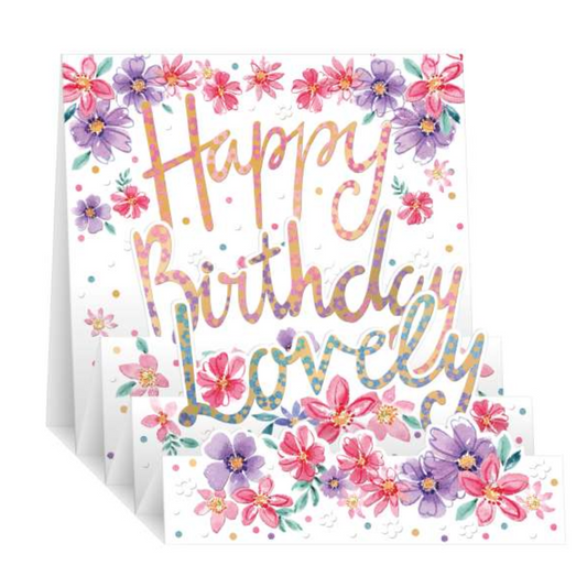 Zig Zag Pop Up Birthday Card - Happy Birthday Lovely