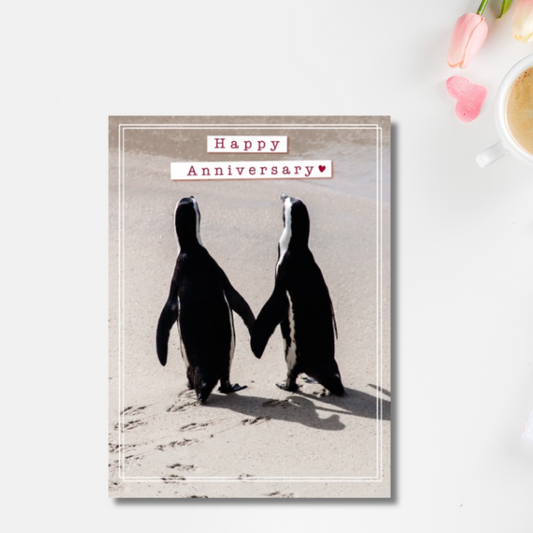 Happy Anniversary Card - Penguin Couple
